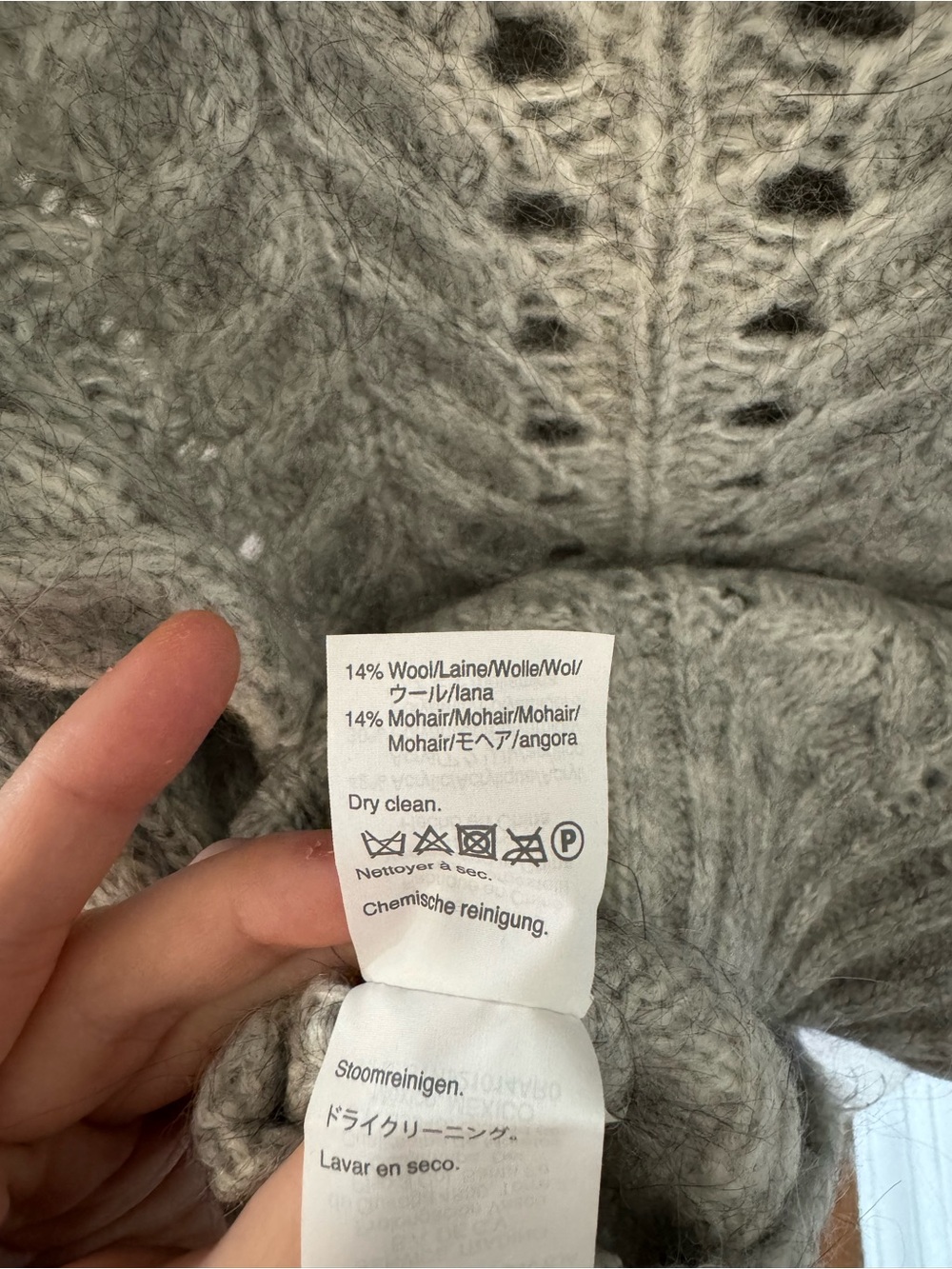 Point Sur Wool Blend Gray Cable Knit Button-Up Cardigan - Picture 4 of 4